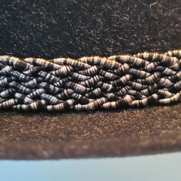 VINTAGE Men's Black Beaver Fur Felt Fedora Size 6.75 - Picture 4 of 6